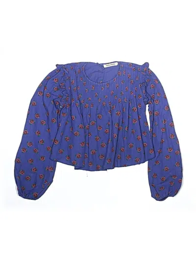 Pre-owned The New Society Kids' Long Sleeve Blouse In Blue