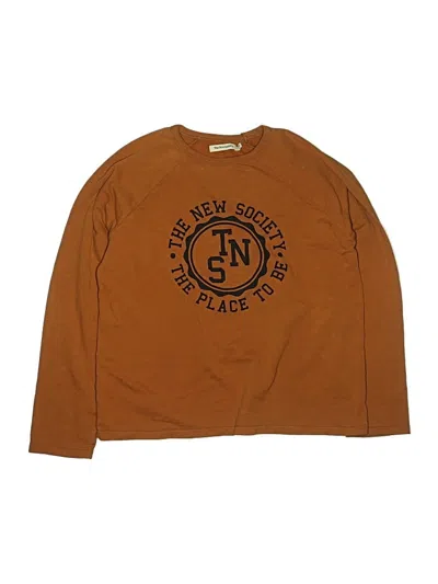 Pre-owned The New Society Kids' Long Sleeve T-shirt In Orange