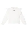 The New Society Maitea Ruffled Cotton Blouse In White