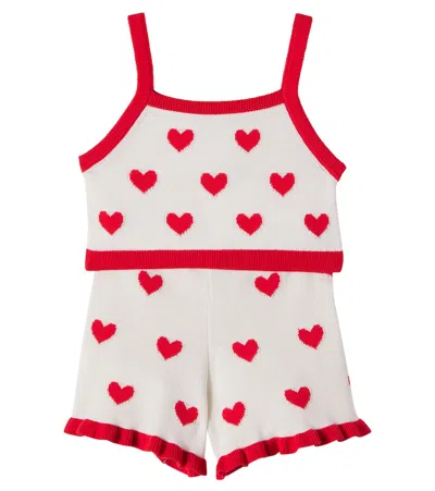 The New Society Kids' Maqui Cotton Crop Top And Shorts Set In Multi