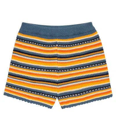 The New Society Kids' Shorts Marco Aus Baumwolle In Knit Fantasy Apperol