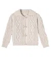 The New Society Maria Cable-knit Wool-blend Cardigan In Neutral