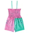 The New Society Mileto Bandana Cotton Romper In Multicoloured