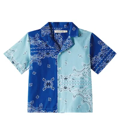 The New Society Kids' Mileto Bandana Cotton Shirt In Blue