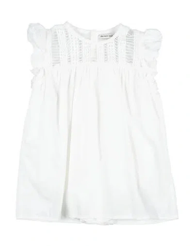 THE NEW SOCIETY THE NEW SOCIETY NEWBORN GIRL BABY DRESS WHITE SIZE 3 COTTON