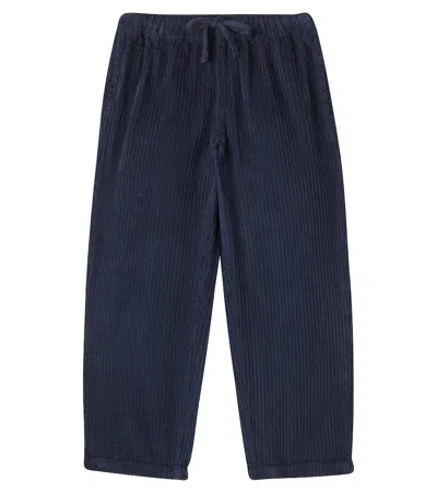 The New Society Kids' Nicol Cotton Corduroy Wide-leg Pants In Blue