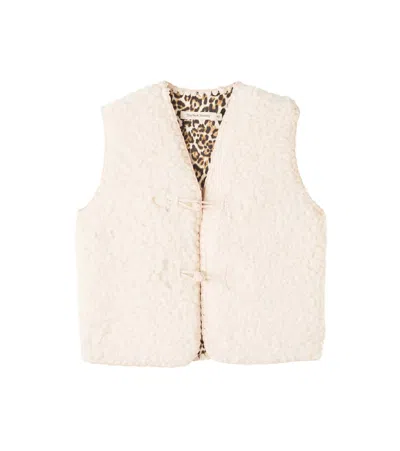 The New Society Kids' Ninette Faux Shearling Vest In Neutral