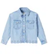 The New Society Niobe Embroidered Denim Jacket In Blue