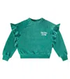 The New Society Odense Cotton-blend Velvet Sweatshirt In Grün