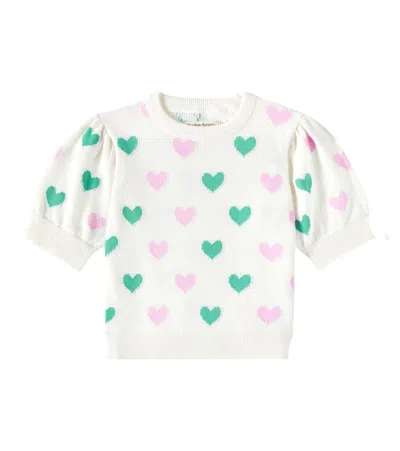 The New Society Kids' Oia Intarsia Cotton Top In Love Motif Multicolor