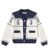 The New Society Osaka Intarsia Cardigan In Weiss