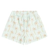 The New Society Palm Springs Cotton And Linen Bermuda Shorts In Palm Spring Print