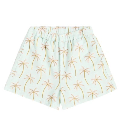 The New Society Kids' Palm Springs Cotton And Linen Bermuda Shorts In Palm Spring Print