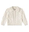 The New Society Patagonia Cable-knit Zip-up Cardigan In Beige