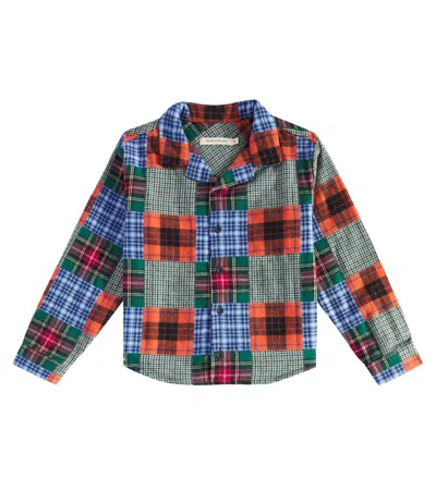 The New Society Kids' Perth Patchwork Cotton Shirt In Multicoloured