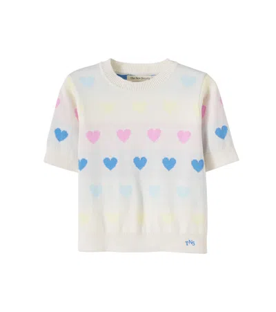 The New Society Kids' Pinpilin Cotton Sweater In White