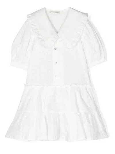 The New Society Kids' Antonella Embroidered Cotton Dress In White