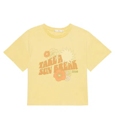 The New Society Kids' Bedrucktes T-shirt Aus Baumwolle In Cannuccia
