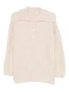 The New Society Ribbed Polo Top In Neutral