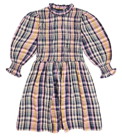 The New Society Kids' Ricarda Checked Cotton Dress In Multicoloured
