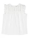 The New Society Ruffle-detail Sleeveless Blouse In White