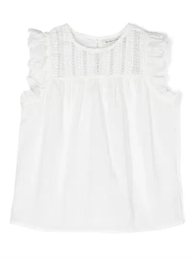 The New Society Ruffle-detail Sleeveless Blouse In 白色