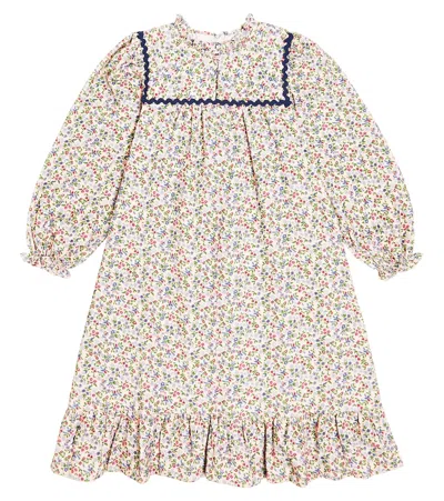 The New Society Kids' Seraphina Floral Corduroy Dress In Multicoloured