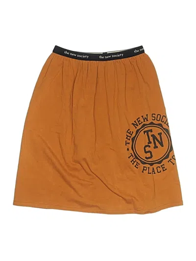 Pre-owned The New Society Kids' Skirt In Orange