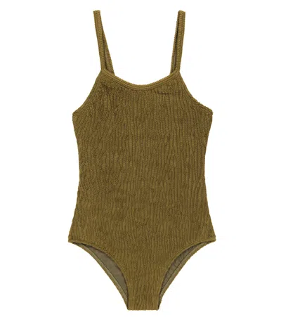 The New Society Kids' Smock Swimsuit In Green