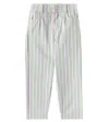 The New Society Tifon Striped Cotton Straight Pants In Multicoloured