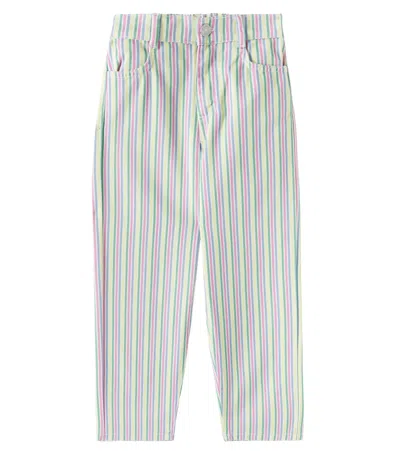 The New Society Kids' Tifon Striped Cotton Straight Pants In Multicoloured