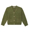 The New Society Tirso Wool-blend Cardigan In Green