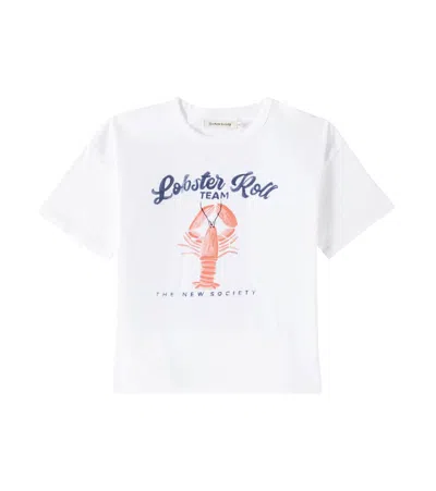 The New Society Kids' Bedrucktes T-shirt Tirteo Aus Baumwoll-jersey In Weiss