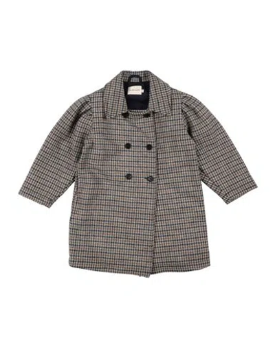 The New Society Babies'  Toddler Girl Coat Grey Size 4 Recycled Wool In Gray