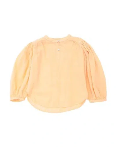 The New Society Babies'  Toddler Girl Top Apricot Size 6 Organic Cotton In Orange