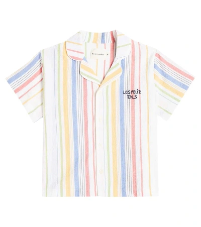 The New Society Kids' Torrance Striped Cotton Bowling Shirt In Torrance Stripes
