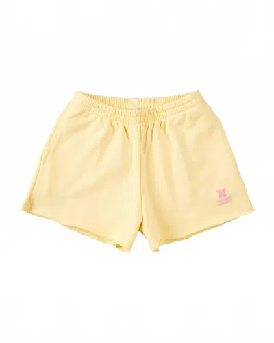 The New Society Tween Cotton High-waist Sweatshorts In Lemon In Yellow