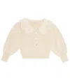 The New Society Venera Embroidered Cotton Cardigan In Nocce Di Cocco