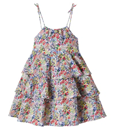 The New Society Kids' Verbena Floral Cotton Dress In Multi