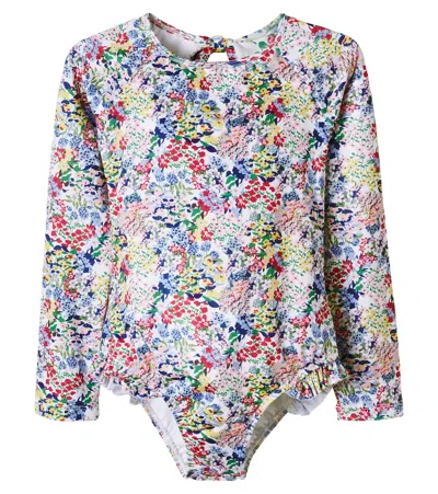 The New Society Kids' Verbena Ruffled Swimsuit In Multi