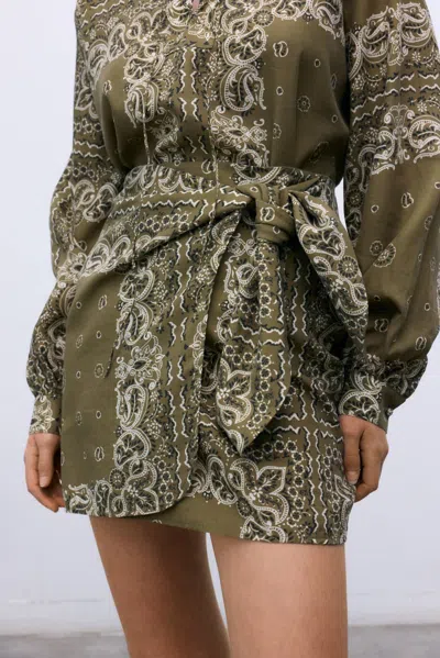 The New Society Waterlily Woman Skirt In Bandana Print In Multi