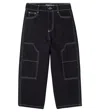 The New Society Yaiza Embroidered Wide-leg Jeans In Black