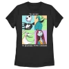 The Nightmare Before Christmas Group Character Portraits  Graphic T-shirt In Black