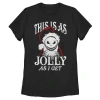 The Nightmare Before Christmas Jolly Santa Jack Portrait Smile  Graphic T-shirt In Black