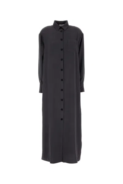 The Nina Studio Abito Chemisier In Misto Viscosa Grafite  Donna In Black