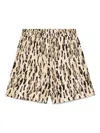 The Nina Studio Relaxed Fit Sand Animal Print Shorts In Neutral