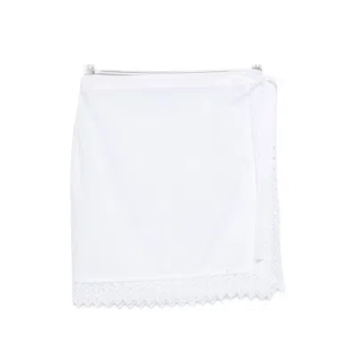 The Nina Studio Lace-detail Mini Skirt In White