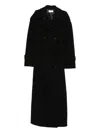 The Nina Studio Belted Double-breasted Coat In Black