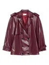 The Nina Studio Crocodile-effect Double-breasted Jacket In Red