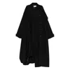 The Nina Studio Asymmetric Coat In Black
